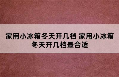 家用小冰箱冬天开几档 家用小冰箱冬天开几档最合适